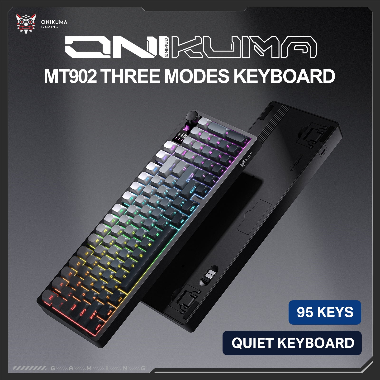 ONIKUMA MT902 Wireless Gaming Keyboard 2.4G Bluetooth Wired RGB LED PC Mac