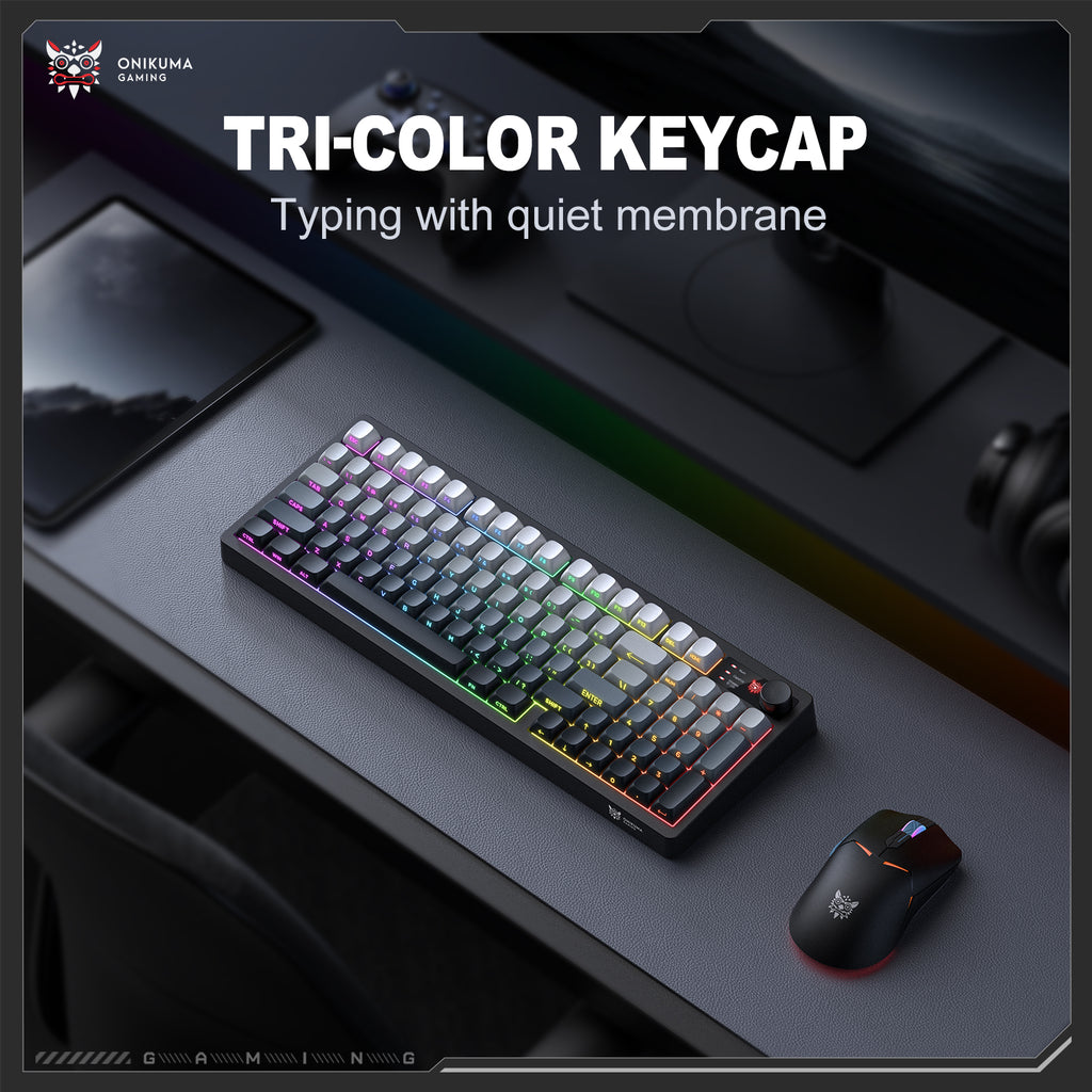 ONIKUMA MT902 Wireless Gaming Keyboard 2.4G Bluetooth Wired RGB LED PC Mac