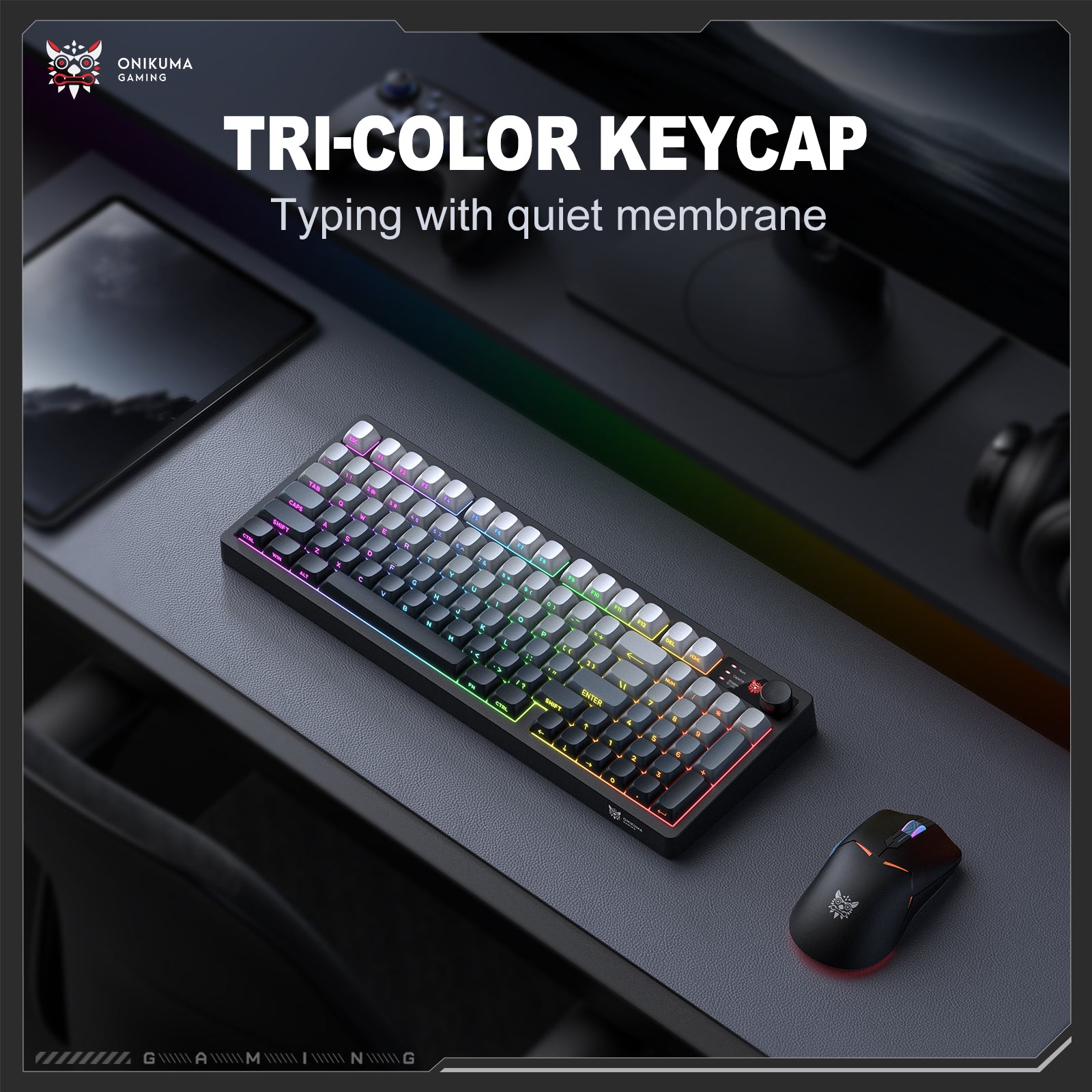 ONIKUMA MT902 Wireless Gaming Keyboard 2.4G Bluetooth Wired RGB LED PC Mac