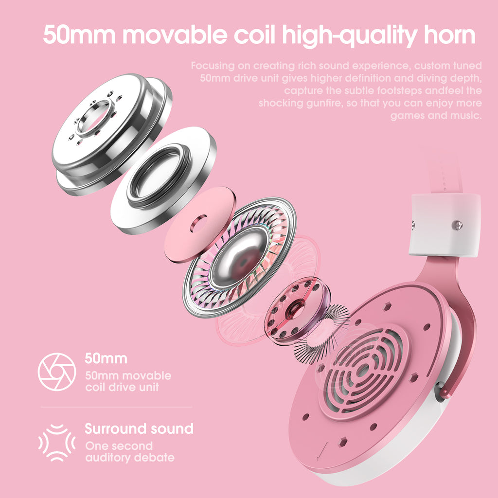 ONIKUMA X10 Wired Gaming Headset RGB LED Noise Cancelling Mic PC PS5 Xbox