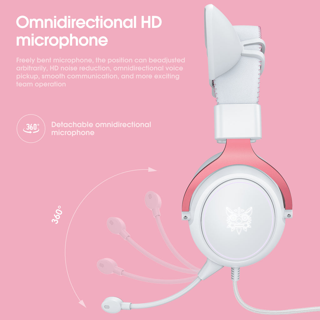 ONIKUMA X10 Wired Gaming Headset RGB LED Noise Cancelling Mic PC PS5 Xbox
