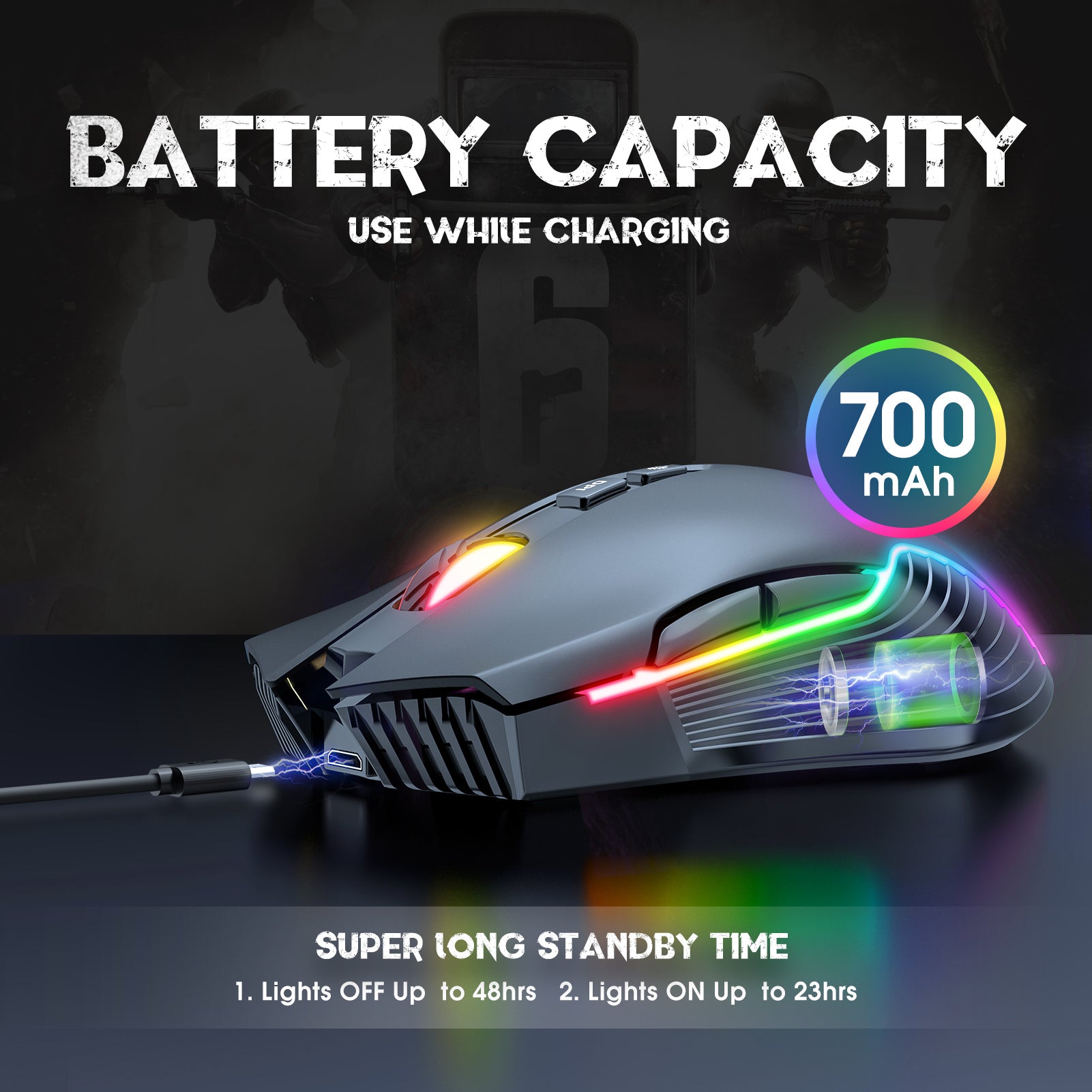 ONIKUMA CW905 Wireless Gaming Mouse 2.4G RGB LED Ergonomic PC Mac